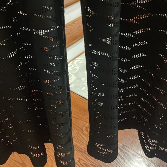 Lace wide leg 2 in 1 pants / shorts cover up / beach summer Black pull on XS - Picture 4 of 14